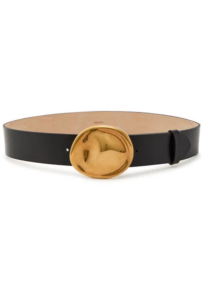 Khaite Keefe Leather Belt In Gray