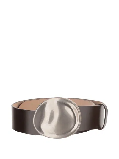Khaite Keefe Oval-buckle Belt In Brown