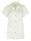 Khaite Keefe Pointed-collar Shirt In White