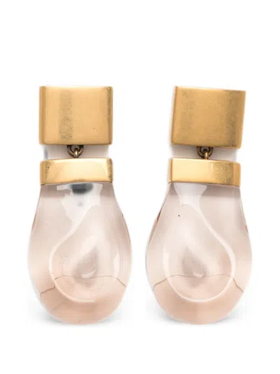Khaite Keefe Resin Drop Earrings In Transparent