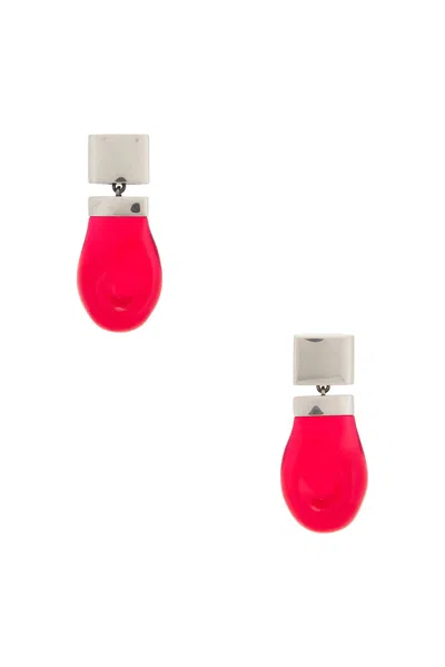 Khaite Keefe Silver-toned Resin Earrings In Red