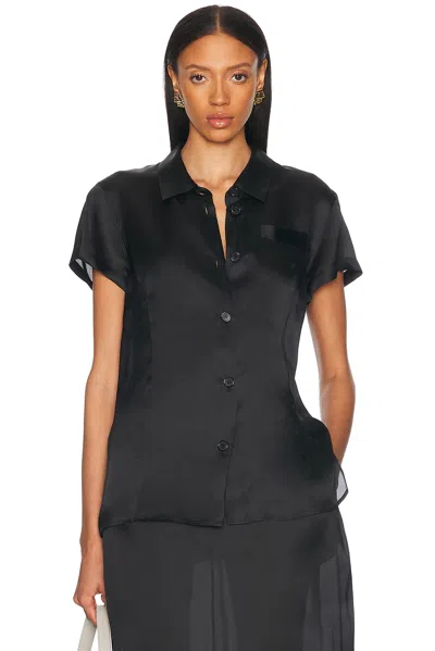 Khaite Keefe Silk Charmeuse Shirt In Black