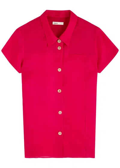 Khaite Keefe Semi-sheer Silk Shirt In Red