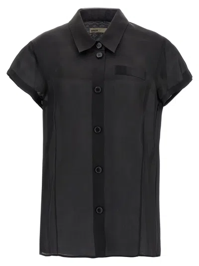 Khaite Keefe Silk Charmeuse Shirt In Black