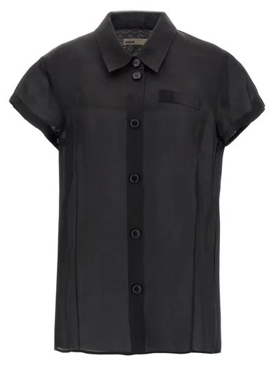 Khaite Keefe Silk Charmeuse Shirt In Black