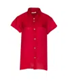 Khaite Keefe Silk Charmeuse Shirt In Red