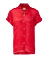 Khaite Keefe Silk Organza Shirt In Animal Print