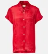 Khaite Womens Raspberry Keefe Sheer Silk Top Xs In Red