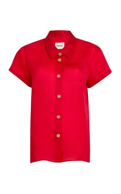 KHAITE KEEFE SILK CHARMEUSE SHIRT