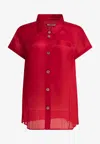Khaite Womens Raspberry Keefe Sheer Silk Top Xs