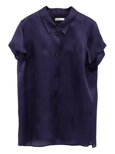 Khaite Keefe Silk Shirt In Blue