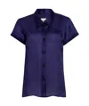 Khaite Keefe Short-sleeve Silk Shirt In Amethyst