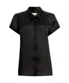 Khaite Keefe Silk Charmeuse Shirt In Black