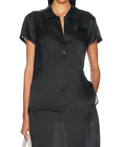 Khaite Keefe Silk Charmeuse Shirt In Black
