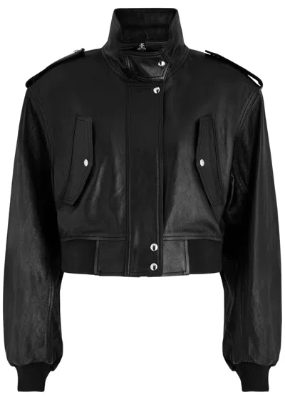 KHAITE KHAITE KEMBER CROPPED LEATHER JACKET