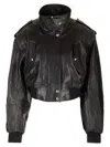Khaite Kember Leather Cropped Jacket In Black