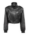 Khaite Kember Leather Cropped Jacket In Black
