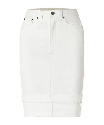 Khaite Kendra Denim Midi Skirt In White