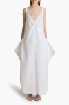 Khaite Kenith Cotton Poplin Dress In White