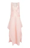 Khaite Kenith Flared Silk Organza Maxi Dress In Pink