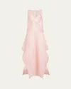 Khaite Kenith Flared Silk Organza Maxi Dress In Soft Pink
