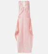 Khaite Kenith Flared Silk Organza Maxi Dress In Pink
