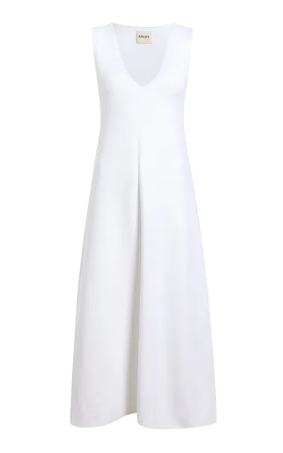 Khaite Keran Knit Midi Dress In White