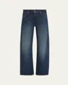 Khaite Kerrie Crop Wide Leg Jeans In Blue