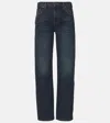 Khaite Bonnie Mid-rise Boyfriend Jeans In Blau