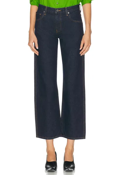 Khaite Button Embellished Straight-leg Jeans In Blue