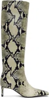 Khaite Ona Snake-print Leather Knee Boots In 121 Natural