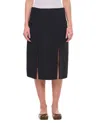Khaite Kick-pleat Midi Skirt In Black
