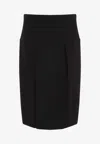 Khaite Kidd Pleated Leather Midi Skirt In Black
