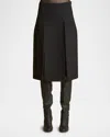Khaite Kidd Pleated Midi Skirt In Black