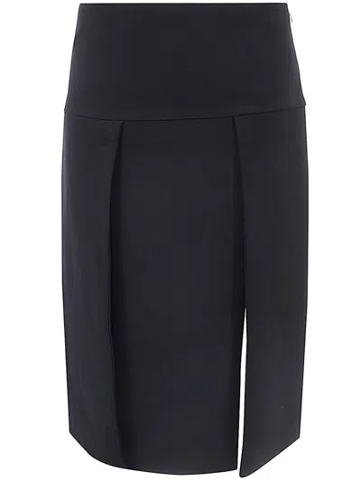 Khaite Kidd Pleated Skirt In Black