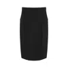 Khaite Kidd Pleated Leather Midi Skirt