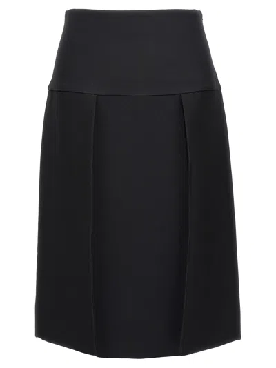 Khaite Black Kidd Midi Skirt In 200 Black