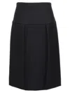 Khaite Kidd Pleated Midi Skirt In Black