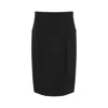 Khaite Kidd Pleated Leather Midi Skirt In Black