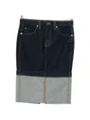 Khaite Kilian Turn-up Hem Denim Skirt In Purple