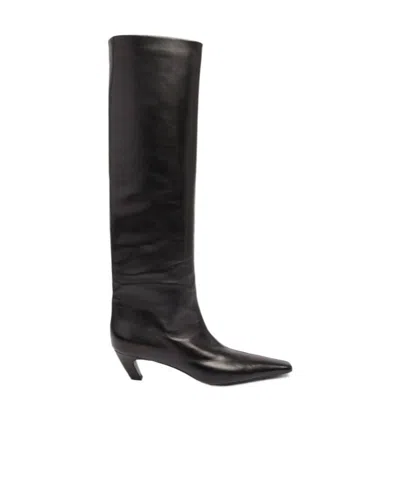 Khaite Knee-high Boots With Block Heel In Black