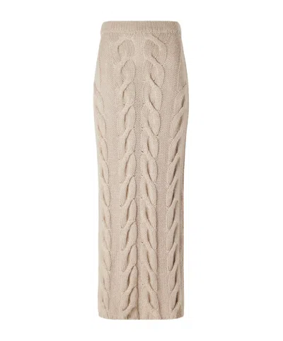 Khaite Knit Midi Skirt In Neutral