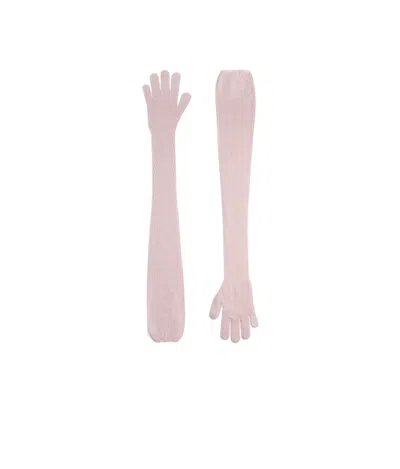 Khaite Knitted Gloves In Pink