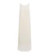 Khaite Dissa Mixed Media Sleeveless Cotton Blend Dress In Ivory
