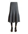 Khaite Odil Wool Skirt In Black