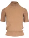 Khaite Cecil High-neck Cashmere Top In Brown