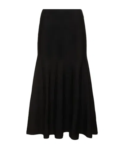 Khaite Knitted Wool-blended Mid-length Skirt