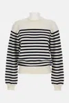 Khaite And Navy Blue Striped Merino Wool Sweater