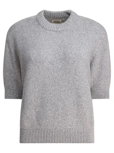 Khaite Davin Cashmere Knit Top In Gray
