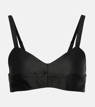 Khaite Knox Silk Bralette In Black